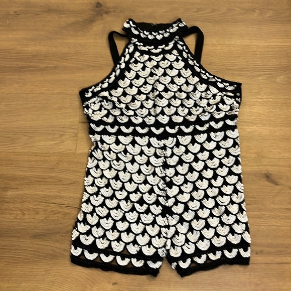ASOS | New Haley sequin & beaded short romper Halter neckline Women’s size 14 - Picture 1 of 14